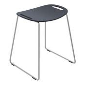 HEWI Shower Stool w/ Chrome Legs & Anthracite Grey Seat 